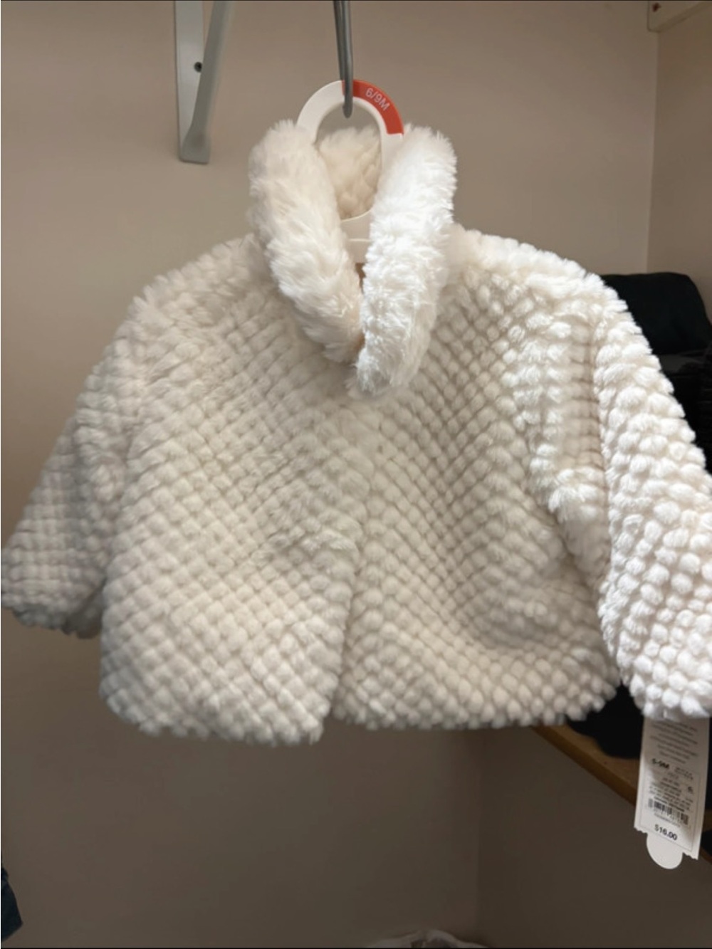 Plush Ivory Faux Fur baby Jacket